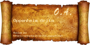 Oppenheim Arita névjegykártya